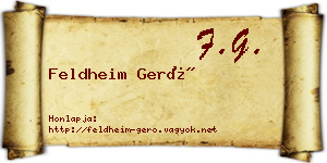 Feldheim Gerő névjegykártya